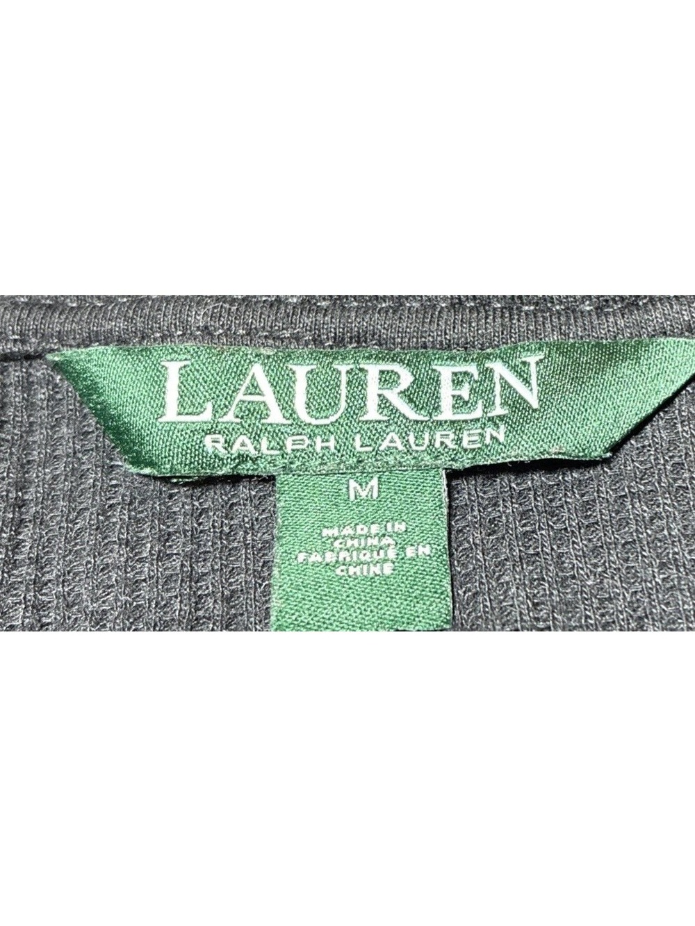 Vintage Lauren Ralph Lauren Sweater Womens L Gray Knit Ribbed Mock Neck 1/4 Zip - Picture 2 of 12